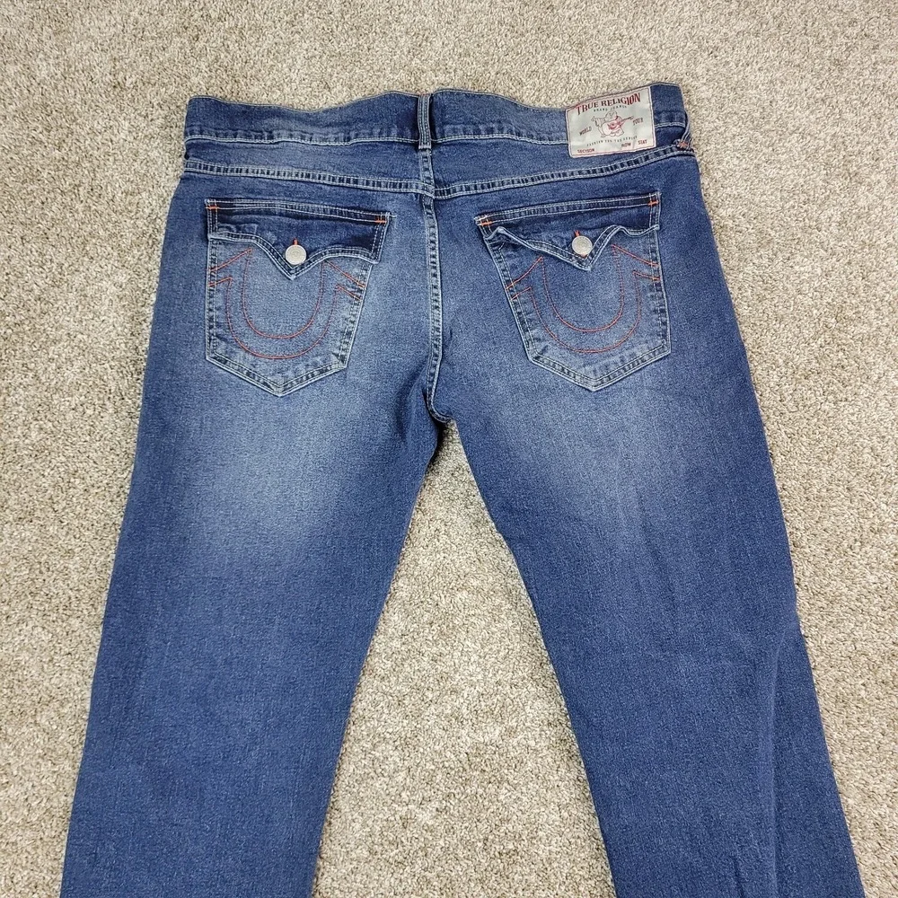 True Religion Geno Relaxed Slim Mens 38 Blue Denim Stretch 5 Pocket Jeans